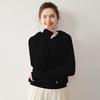 Women's Cashmere Yuanbao Stitch Hoodie - Loose Fit, Thick Knit, Age-Reducing, Casual for Autumn and Winter