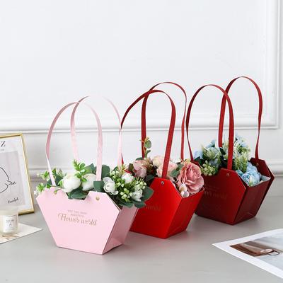 Pudełko prezentowe z kwiatami i rączką 23x9x15cm Koszyk do pakowania kwiatów do aranżacji bukietów Przenośna konstrukcja Trwały materiał