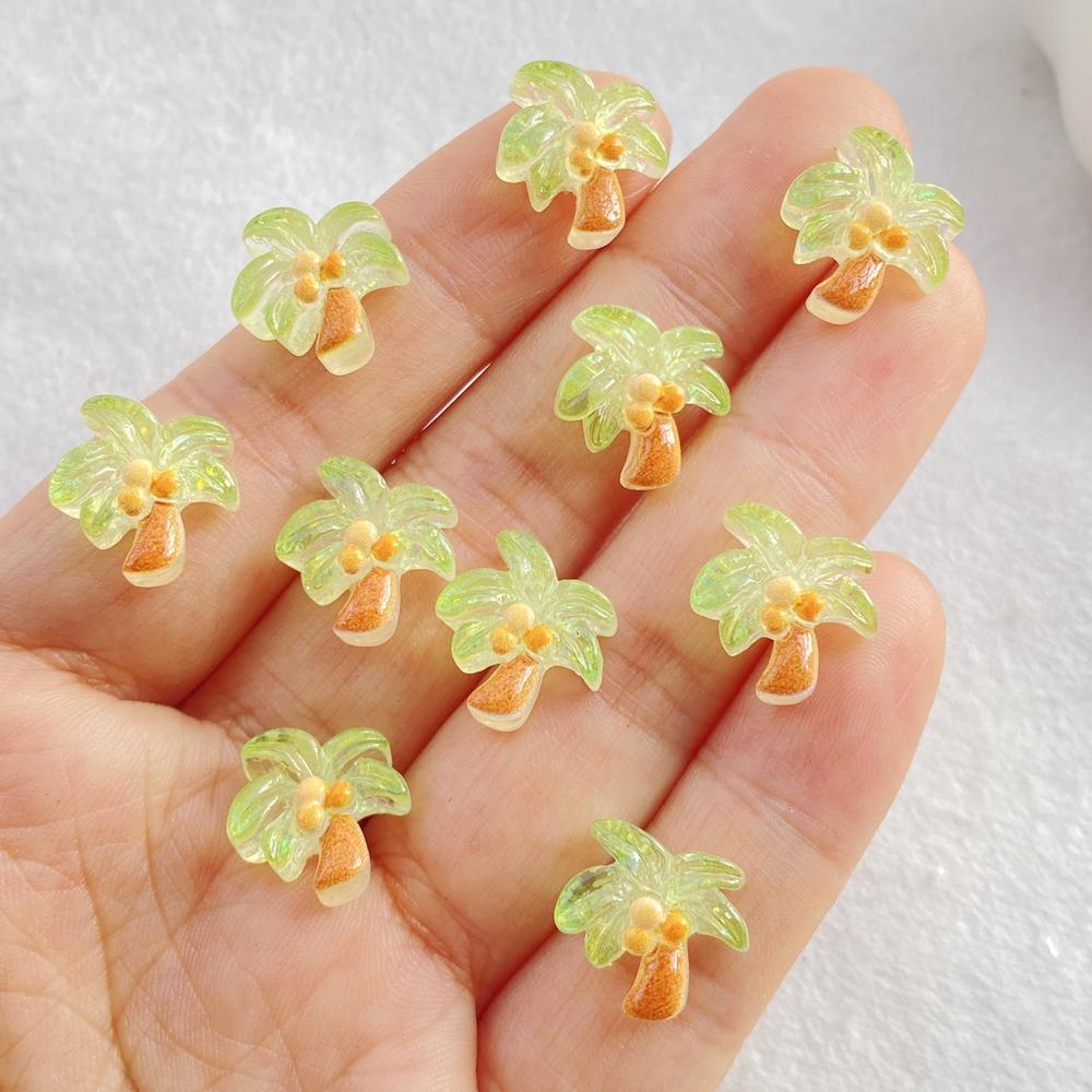

30Pcs New Mixed Nail Art Resin Coconut tree Designer Charms Rhinestones DIY Craft For Nail 3D Decorations