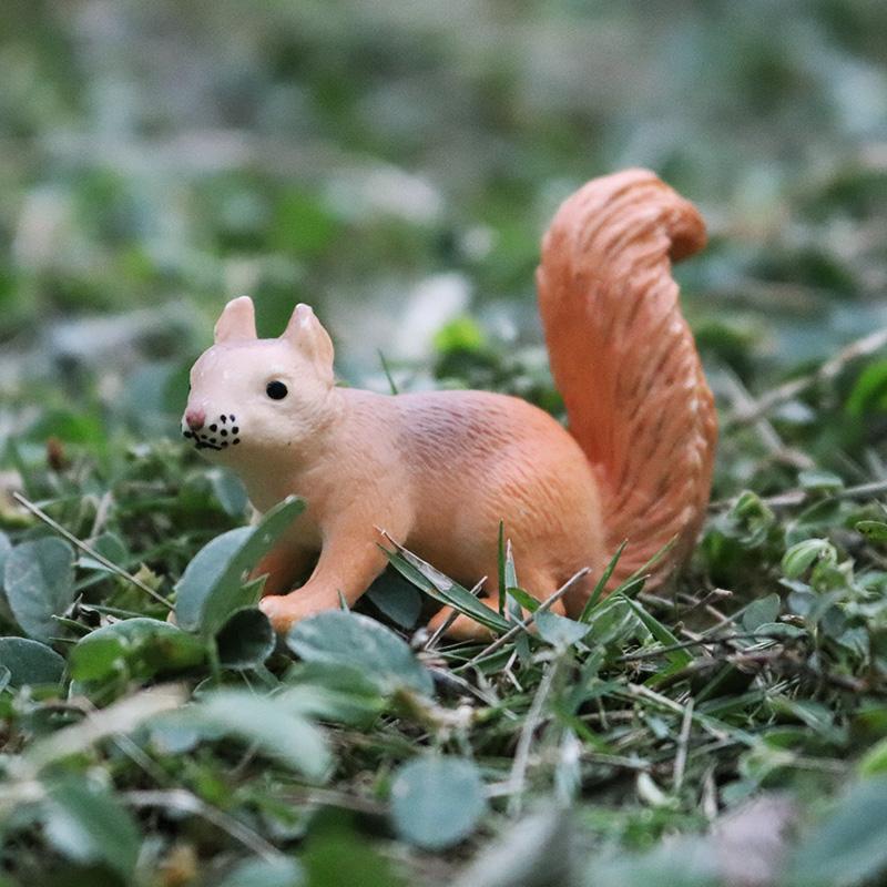 Oenux Mini Christmas Trees Cedar Woodland Animals Cake Toppers Accessory Fox Deer Rabbit Squirrel Antelope Model Decor Kids Toy