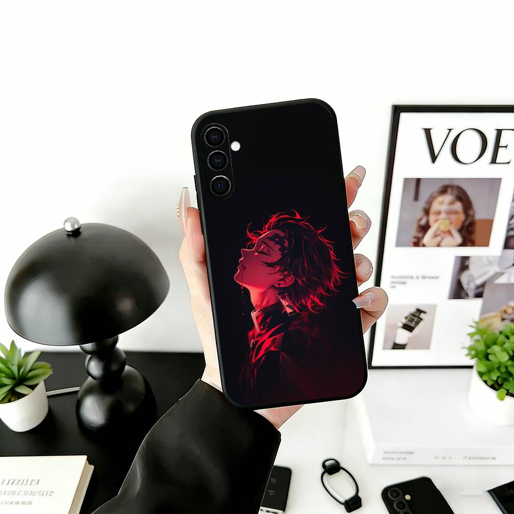 

D-Demon S-Slayer Kamado Tanjiro Phone Case For Samsung Galaxy A73,A72,A71,A70,A53,A52,A51,Others Soft Black Cover Samsung a41