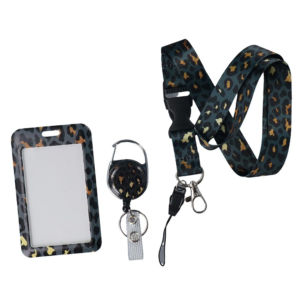 

Leopard Neck Lanyard Doctor Vertical ID Protector Nurse ID Badge Holder Office