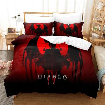 Neues Diablo Iv Bettwäscheset Einzelbett Twin Full Queen King Size Anime Bettbezug für Erwachsene Jungen Schlafzimmerdeko King Size, Queen Size