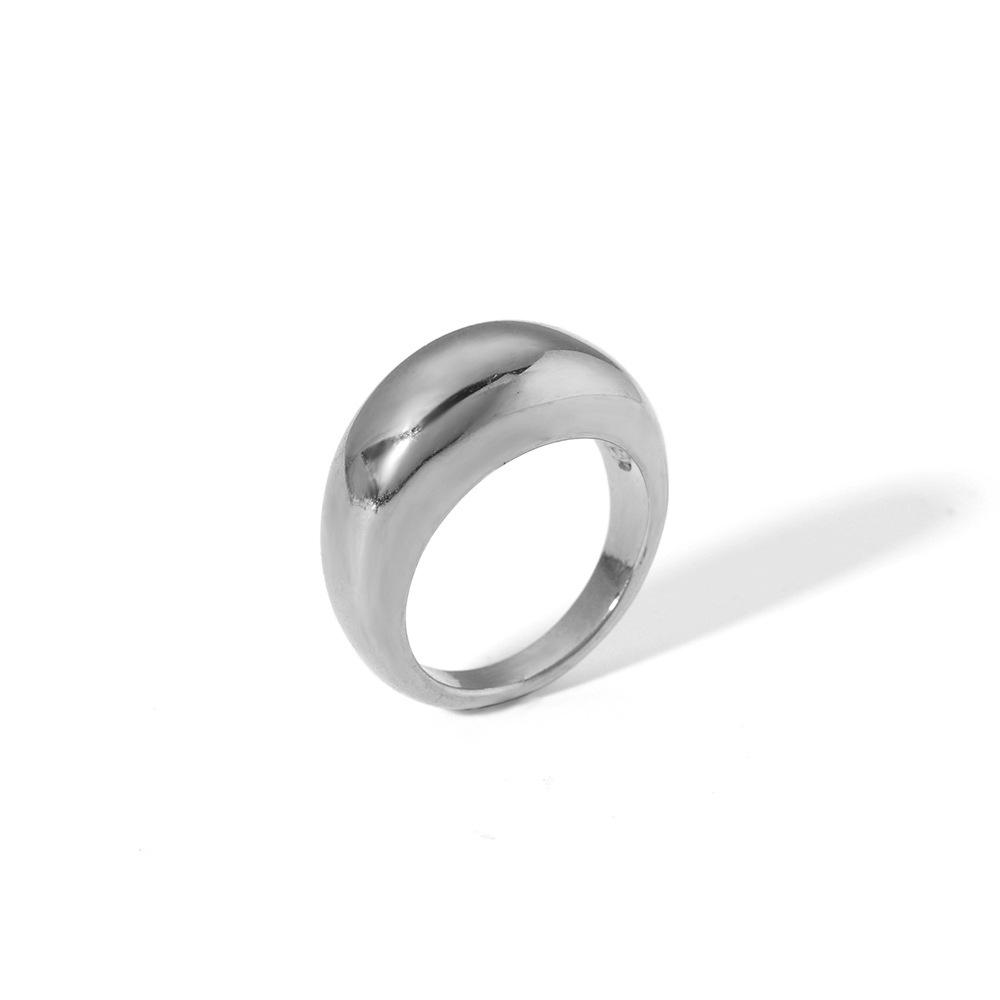 CARLIDANA Waterproof Stainless Steel 18K PVD Gold Plated Ring Geometric Adjustable Opening Simple Waterdrop Ring for Girl