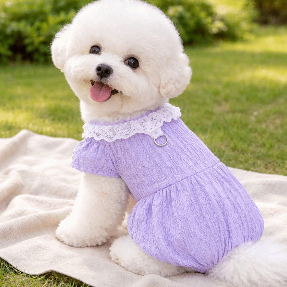 Thin Breathable Dog Summer Clothes Comfortable Pet Puff Skirt Dog Tutu Skirt  Photograph Prop