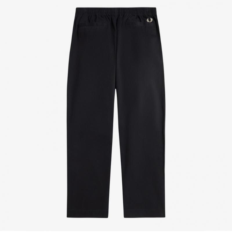 Fred Perry [sharp] Twill Drawstring Trousers   Black Afpm2417181 102