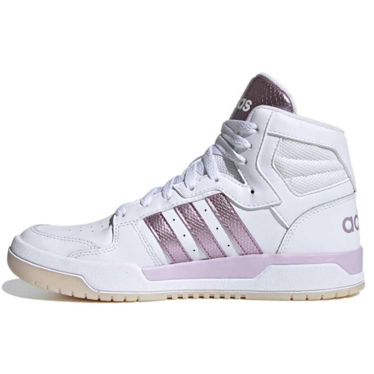 Adidas Neo Entrap Mid Durable Shock Absorption High-Top Skate Shoes Women Skate Shoes White Purple FW3480
