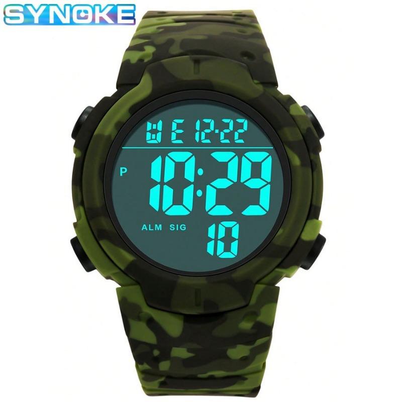 Top neue Camouflage Herren Studenten Sport Elektronikuhr Multifunktionale wasserdichte Großbildschirm Militäruhr Sportuhr für ältere Menschen