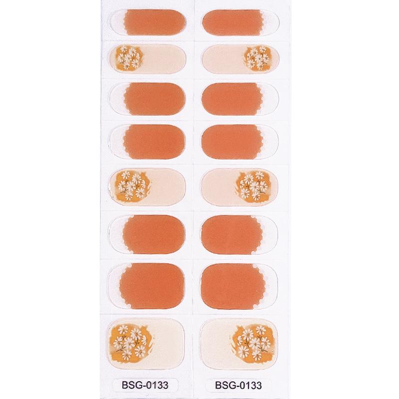 Gel Nail Sticker New Gold Color Semi-baked Nail Sticker Decoration