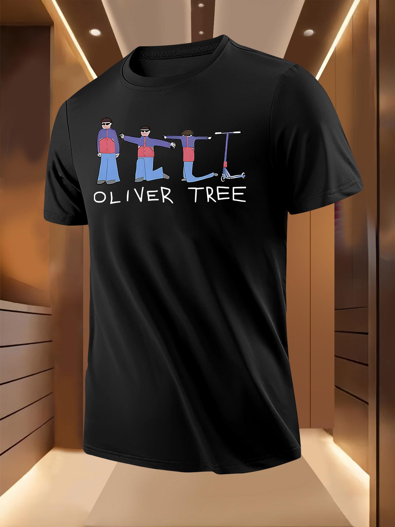 Olive Tree Graphic Tshirt - Casual Short Sleeve Crew Neck L