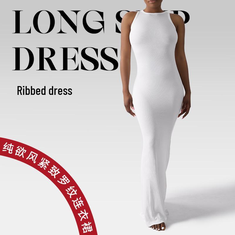 

European & American Sleeveless Sexy Slim-Fit Bodycon Maxi Dress Small
