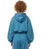 String Oversized Crop Hoodie - Peacock Green