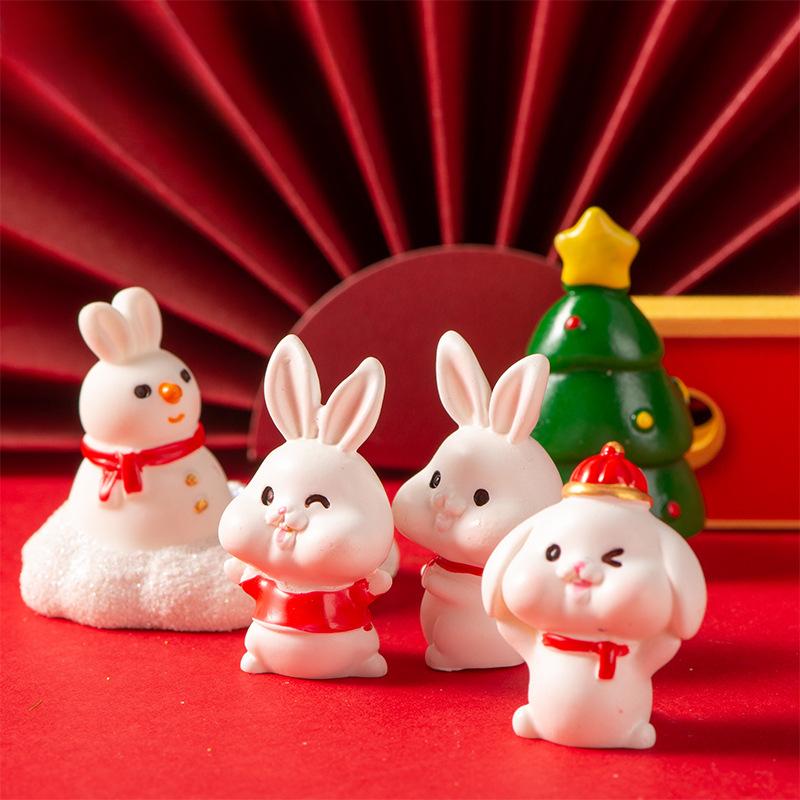 Micro Landscape Decoration Cute Cartoon New Year Rabbit Gift Rabbit Resin Decoration