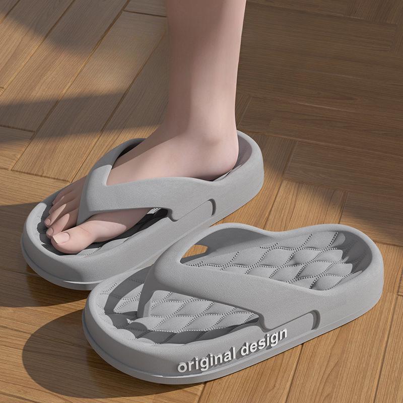 Supersoft Thick Sole EVA Unisex Flip Flops Home Non-slip Light Slides Outdoor Versatile Beach Flat Sandals for Couples Sandalias