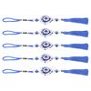 5Pcs Evil Eye Pendant Coloured Glaze Blue Tassel Exquisite Design Good Luck Evil Eye Decor for Room