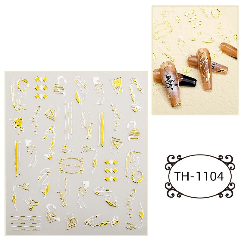 Hot Stamping Nail Stickers, Waterproof, Laser Design, DIY Nail Stickers, Nail Decoration, Nail Stickers, Party Decoration