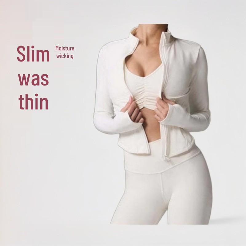 Alo Yoga Damen Taillenraffungsjacke, Kurz- und Langarmoptionen, Eng anliegend, Reißverschluss Stehkragen, Sport Fitness Top.