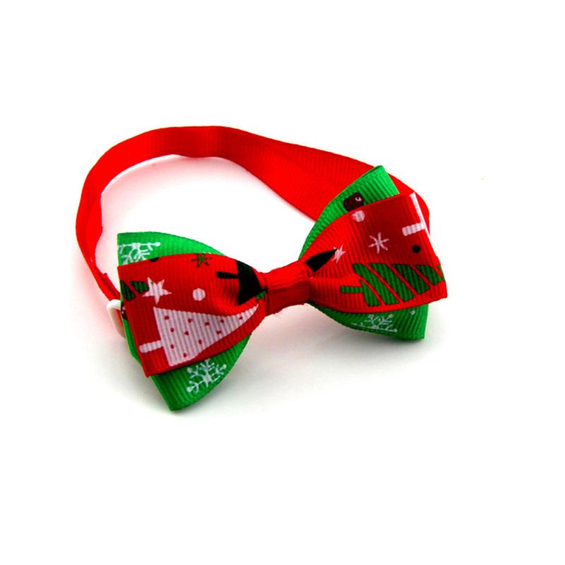 Pet Christmas Bowtie Collar Pet Neck Bows With Bell Pet Collars Accessories For Small Medium Dog Cat
