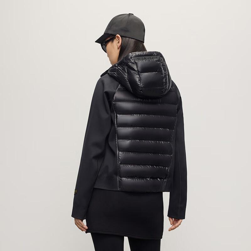 Gaofeng Women's Black Gold 5.0 Short Hooded Goose Down Jacket