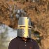 Templar Grey Crusader Knight Helmet Medieval Great Helm, Larp And Cosplay Helmet ,Handmade Steel  Brass Helmet