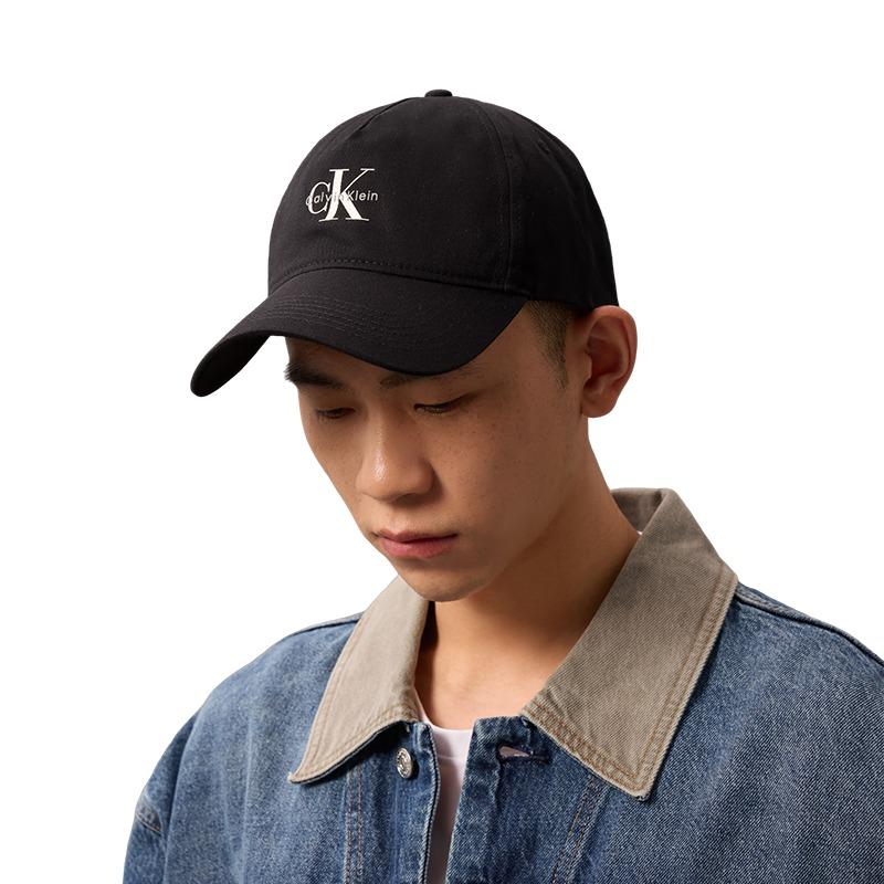 Calvin Klein Letter printed curved brim, cotton peaked cap, same style for men and women, couple style, space black 4G5032G-UB1