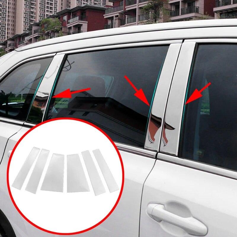 Car Door Window Column Pillar Post Cover Trim Chrome Plated Styling for Toyota Highlander Kluger 2014 2015 2016 2017 2018 2019