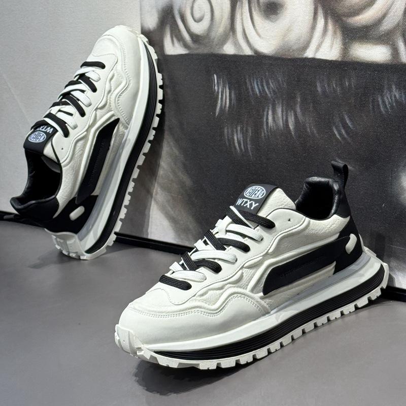 Autumn and Winter Breathable Casual Sports Shoes Non-slip Soft Sole White Shoes for Men Dad Shoes