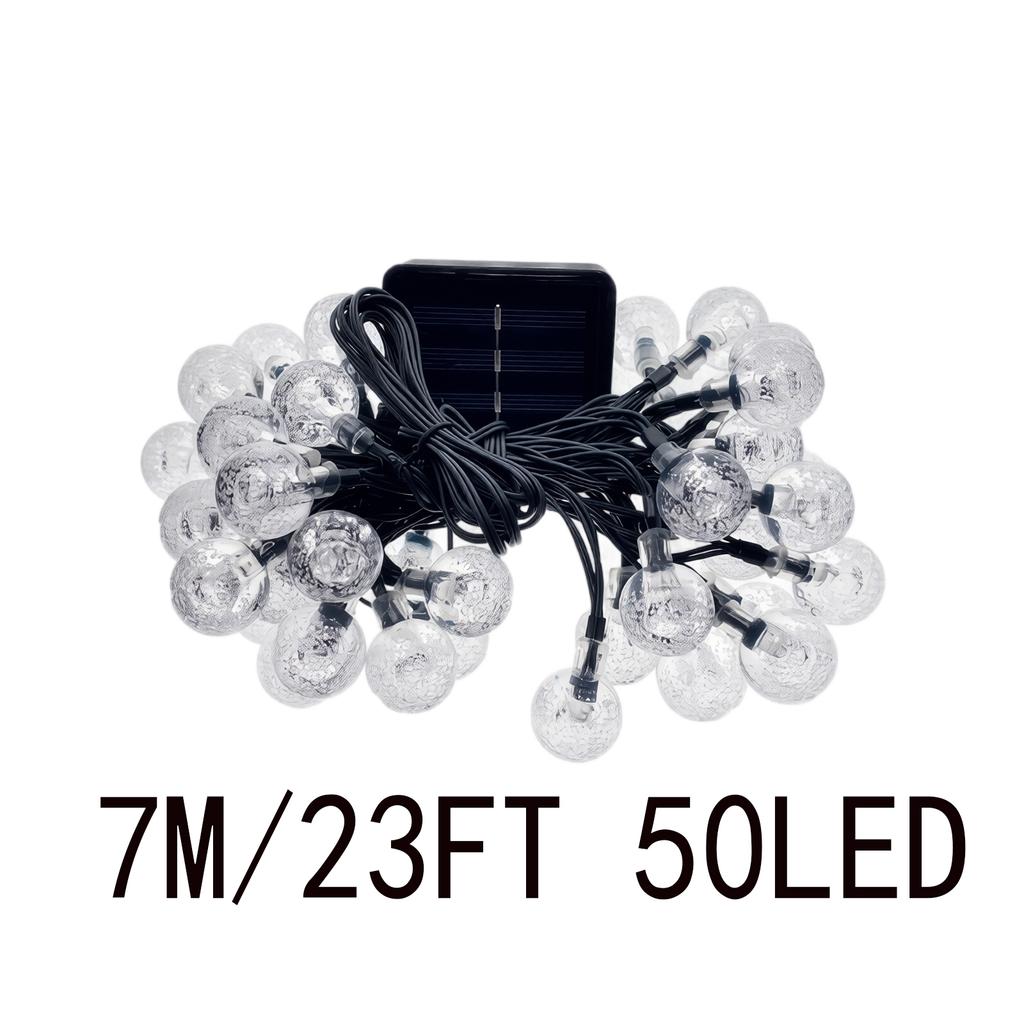 Solar Powered Bubble Globe String Lights Outdoor Waterproof LED String Lights for Garden Patio Yard Party Decoration with Solar Panel