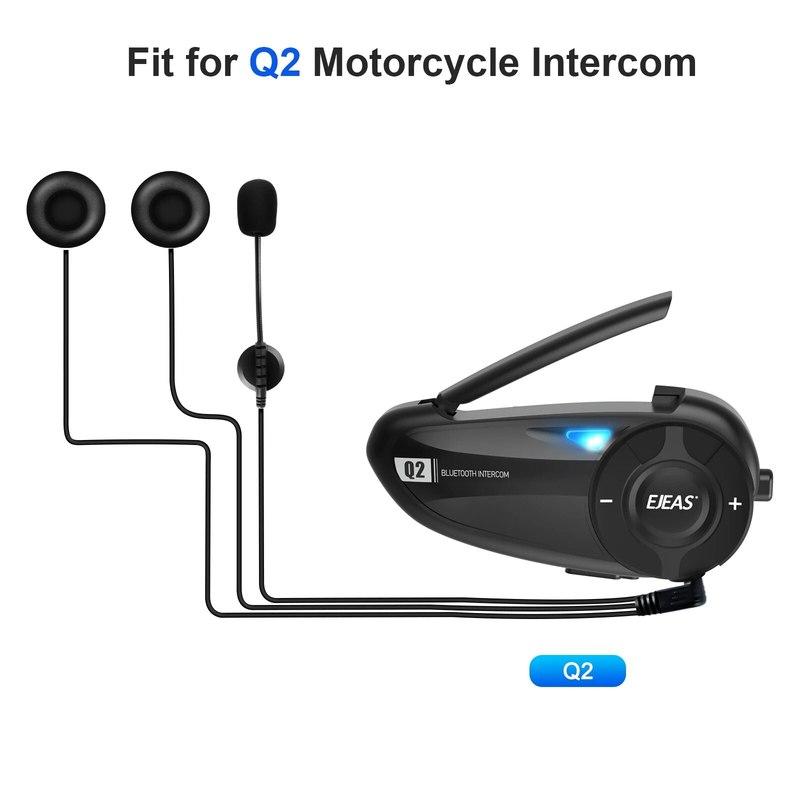 EJEAS 3.5mm Jack HiFi CVC Noise Reduction Microphone Headset for V6 Series Q2 Q7 V4 Plus Motorcycle Helmet Earphones