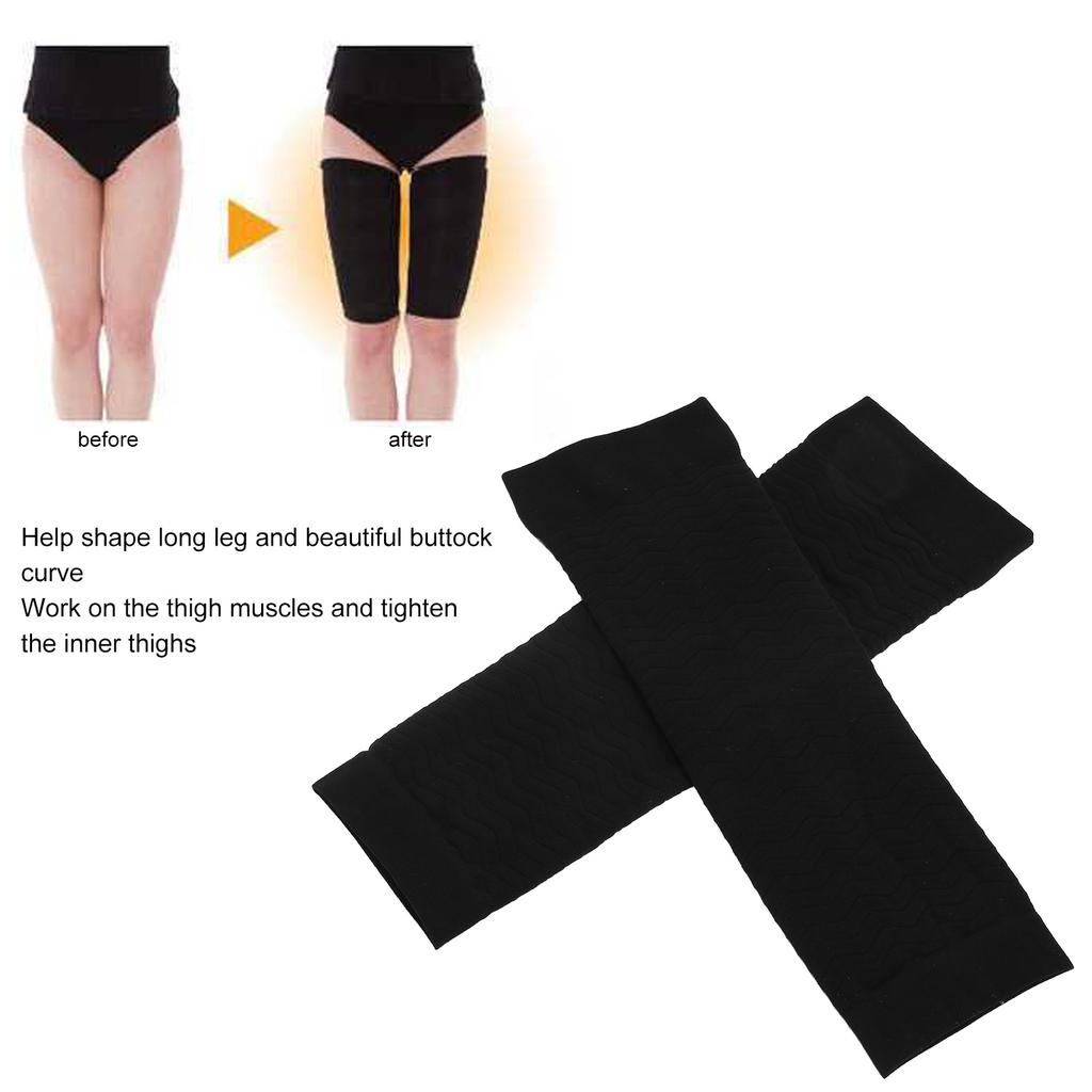 Women Thigh Sleeve Slimming Thigh Wraps Compression Sleeve Thigh Slimmer Shaper Black