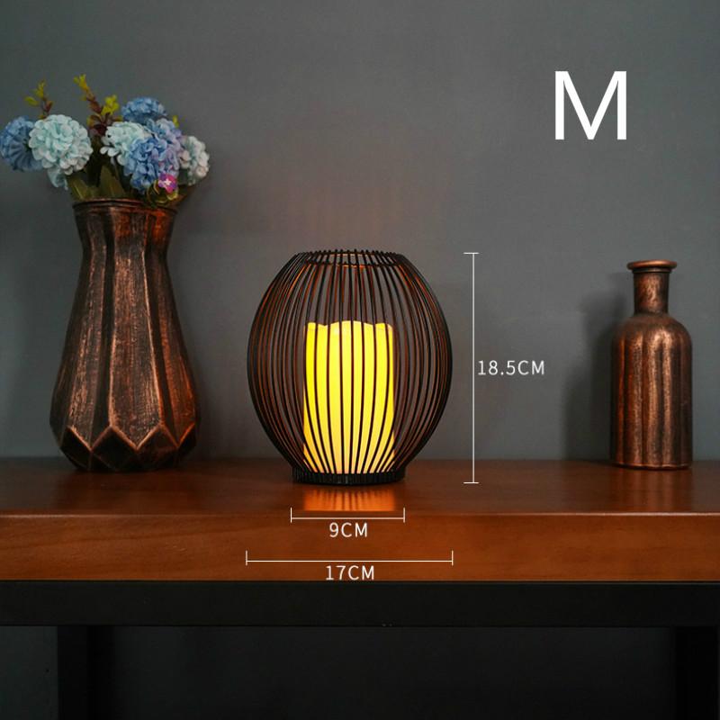 Led Simulated Candle To Nordic Extremely Simple Cooked Iron Decoration Night Light Coffee Restaurant Creative Indoor Home Crafts