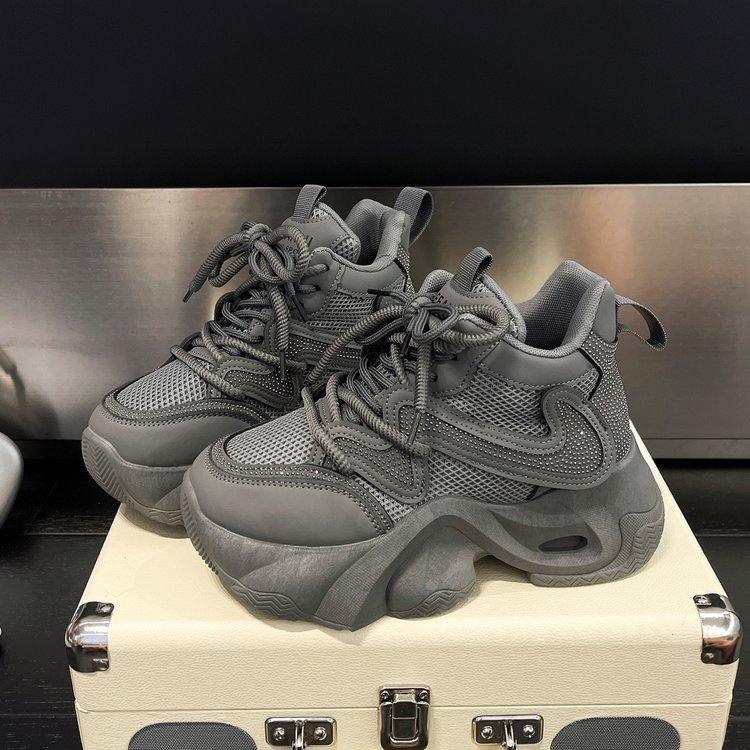 

Thick-soled new popular dad shoes women s 2025 autumn easy to wear not tired feet versatile casual sports shoes women 40 серый