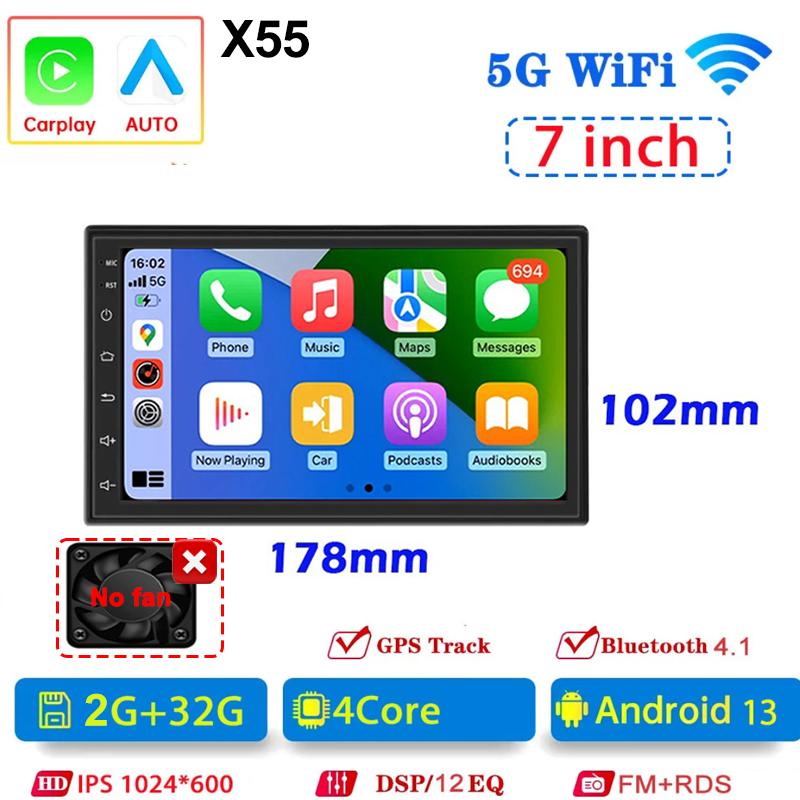2Din Car Radio 7"/9"/10" Universal Android 13 Autoradio 64G GPS BT Car Audio Carpaly Multimedia Player For Hyundai Nissan Toyota