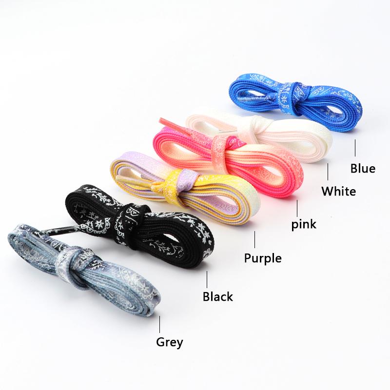Flat Splash ink Shoe Laces Fluorescent Luminous Shoelaces for Sneakers Reflective Glowing Run Boot Shoelace Printing Shoestrings