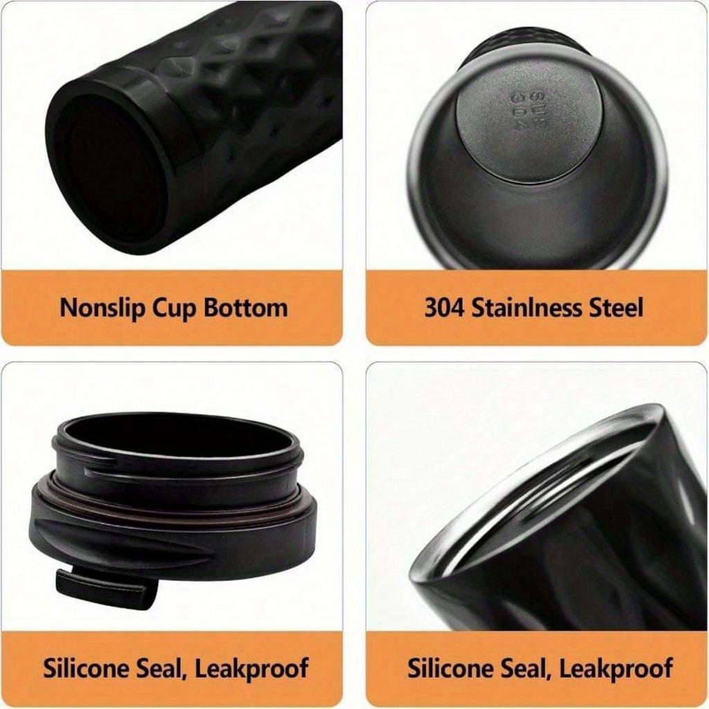 Insulated Coffee Mug 17oz, Leak Proof Coffee Cups with Lid, Thermal Coffee Cups Stainless Steel Reusable Coffee Mug Keep Cold and Hot Travel Mug