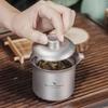 Boundless Voyage Titanium Kyusu Portable Teapot for Outdoors and Includes Storage Bag of 3 Kyusu and Teapot, 125ml, Heat-Resistant, Double-Walled,