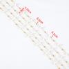 1M Stainless Steel Beaded Chain Elegant White Glass Flat Beads Gold Color Chains for DIY Women Necklace Bracelets Jewelry Making