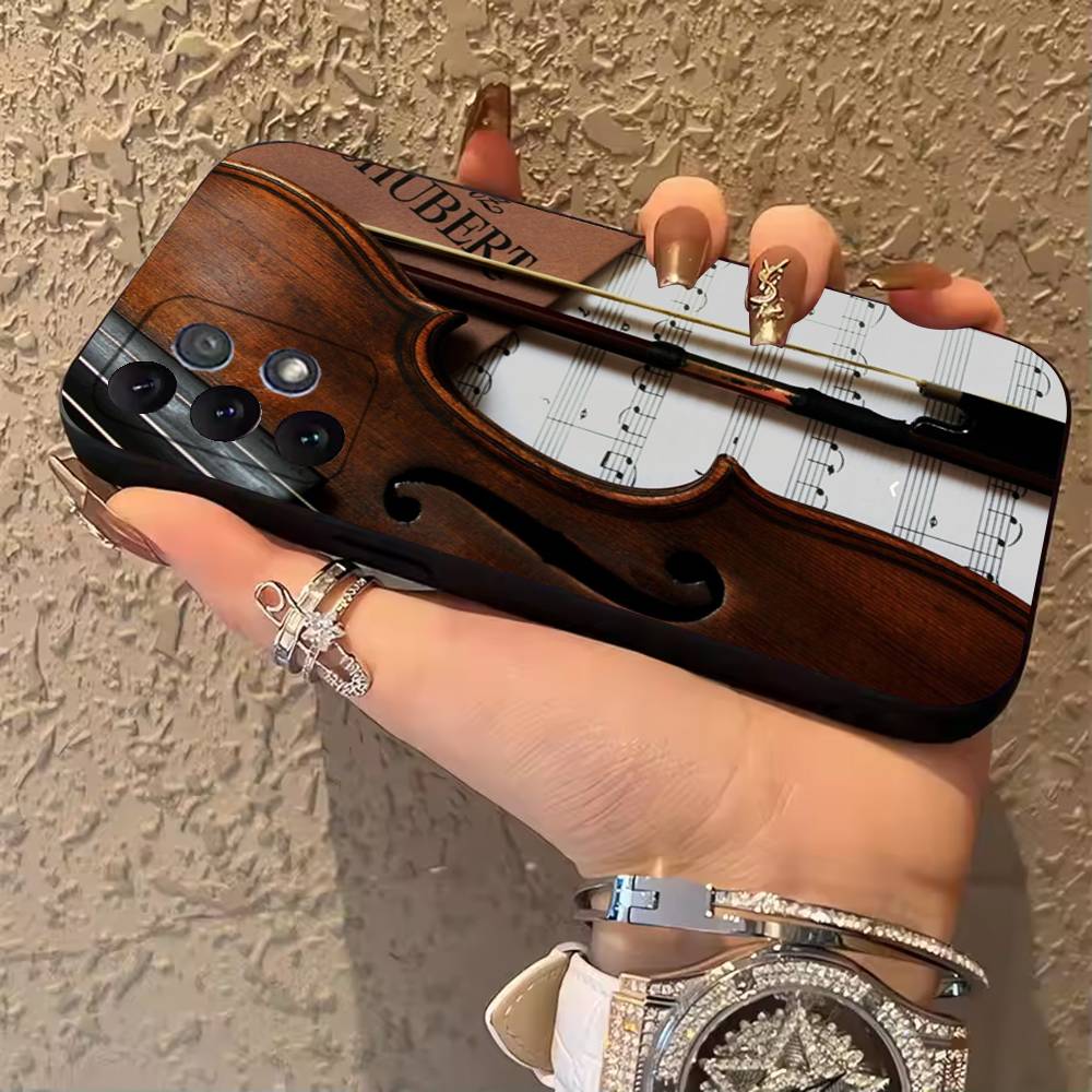 Music Musical Violin Phone Case For Samsung Galaxy A13,21s,22,31,32,52,53,71,80,A91 Soft Black Cover