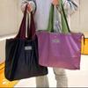 1PC Fashion Folding Shopping Bag Storage Bag Portable Waterproof Supermarket Grocery Bag Large Capacity Bundle Mouth Environmental Protection Bag