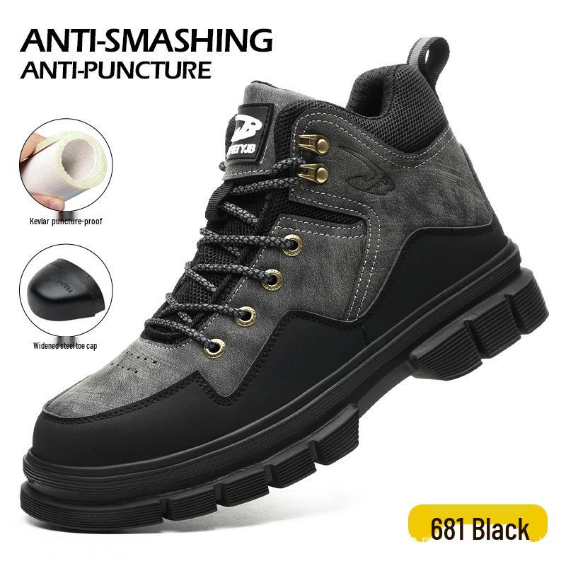 Men's Waterproof, Impact & Puncture-resistant High-top Steel-toe Work Boots; Durable and Comfortable Safety Footwear.