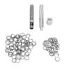 Grommet Tool Kit 100 Set Grommet Eyelets with Setting Tools Hole Cutter Mandrel for Tarps