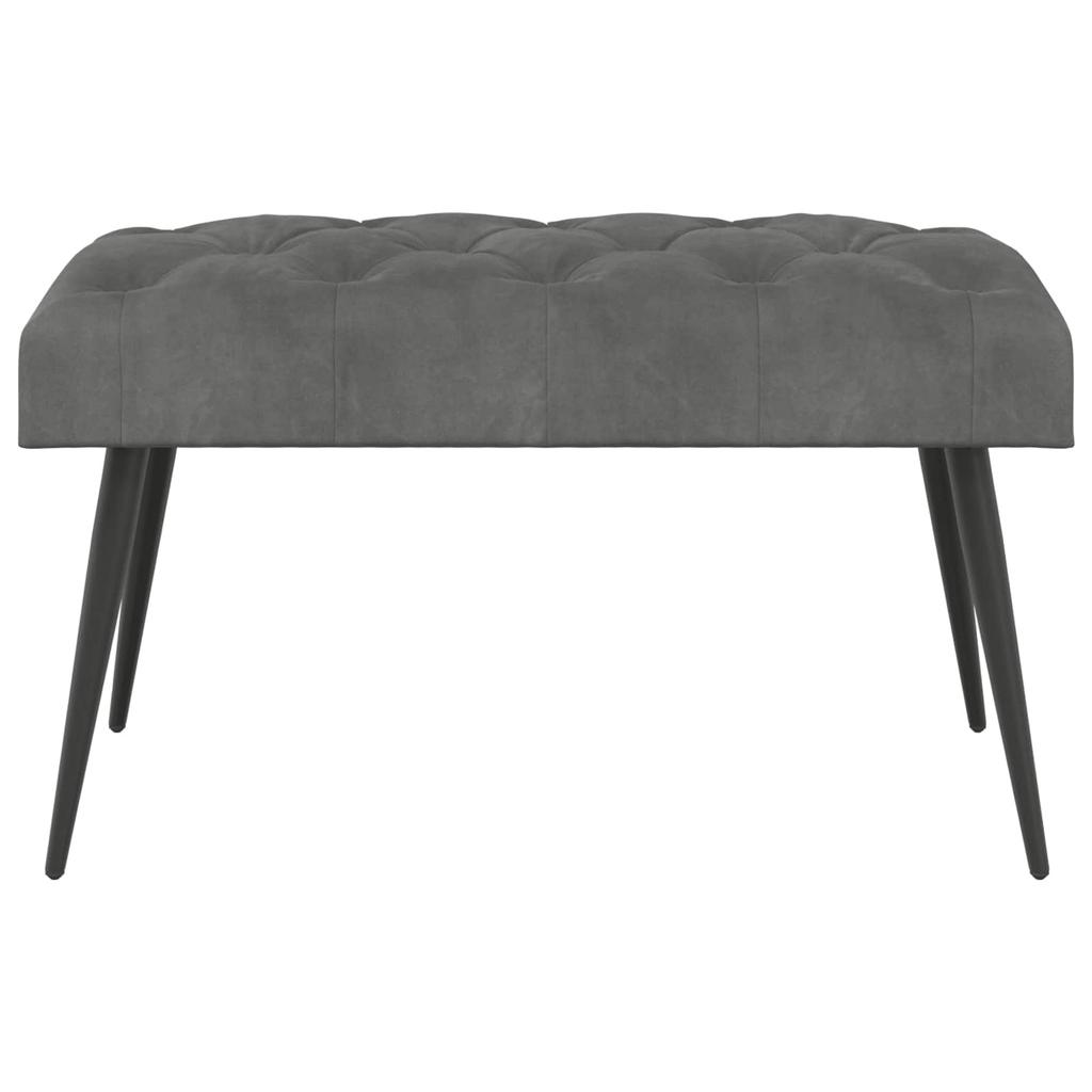 Bench with Button Tufting Dark Gray 80 x 40 x 46 cm Velvet