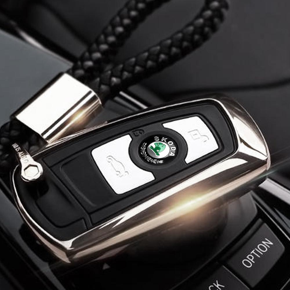 10/20Pcs Car Key Shell Remote Control Round Emblem Key Stickers For Skoda Octavia A5 A2 VRS Vision Kodiaq Rapid Fabia VII Superb HA5