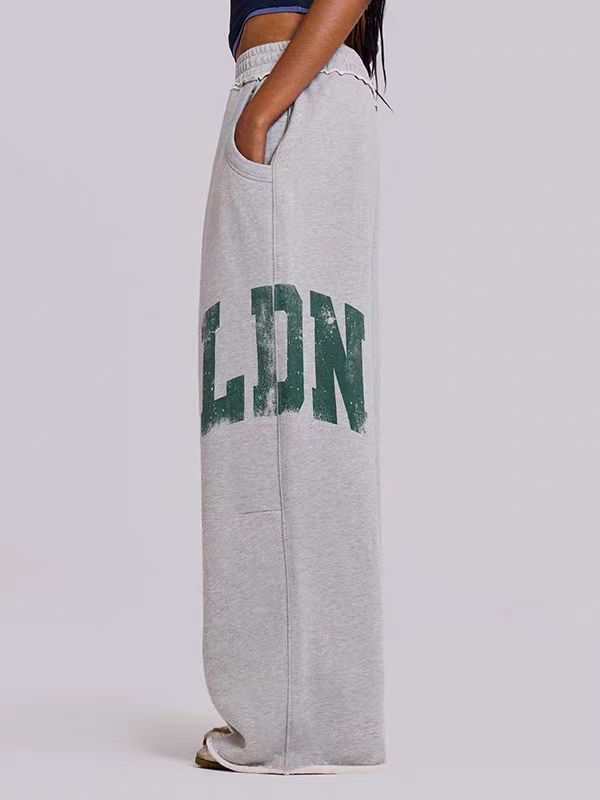 Chegada Nova Primavera Verão Jaded London, Calças de Moletom Retrô Y2K Estilo Spice Girl de Perna Larga Reta, Calças de Moda Unisex Europeia Americana