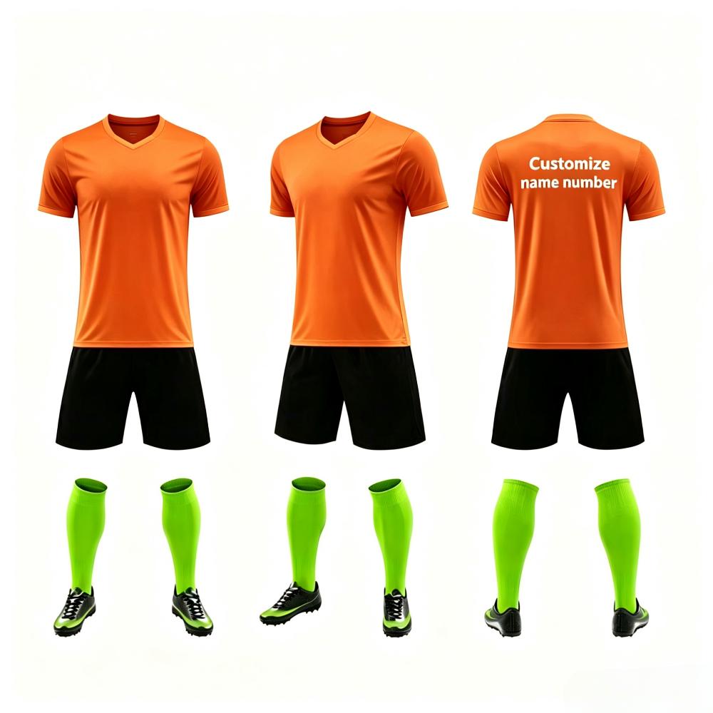 Adult Soccer Jersey Combo Set Club Style Fan Version Breathable Windproof Moisture-Wicking Short Customizable Team