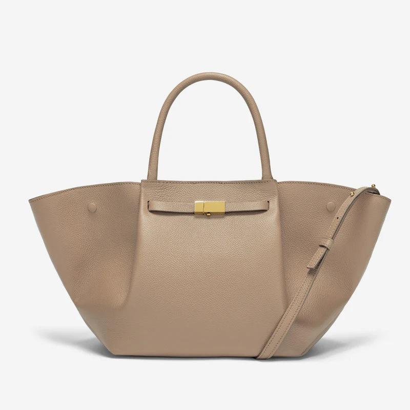 Demellier wing bag leather shoulder portable tote bag premium sense women's bag large capacity commuter dumpling bag