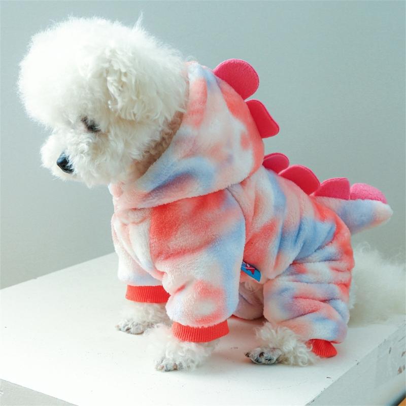 Dog Furry Jumpsuit for Dogs Boy Girl Medium Dogs for Indoor and Outdoor Use Cartoon Dinosaur Clothes Outfit for Pet Dogs