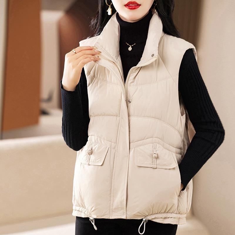 Stand-up collar fashion vest down cotton clothes vest women's short thin warm cotton clothes vest