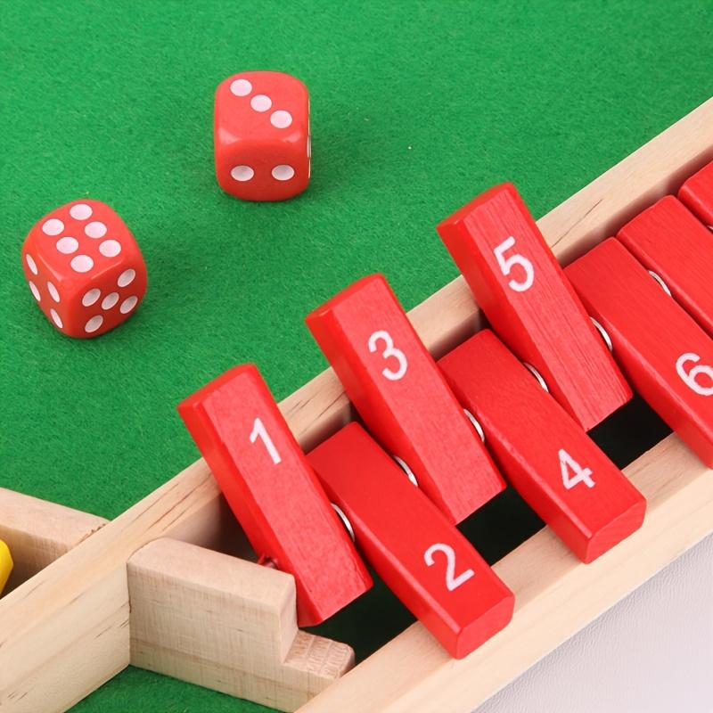 Dice Game Wooden Box with 12 Random Color Dice - 2-6 Player Tabletop Board Game, Handmade Family Entertainment Travel Souvenir, Dice Games for Adults