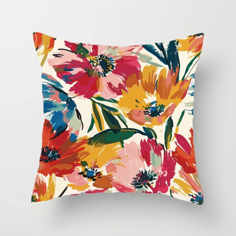 

Картина маслом цветочный узор декоративная наволочка гостиная спальня квадратная подушка наволочка 40x40cm